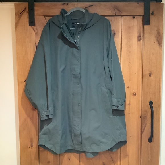 Athleta Rainout Sutra Bali Green Long Trench 3X - Picture 5 of 12